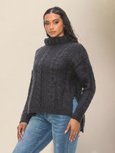 Pull ample décontracté à revers et épaules tombantes pour femme RP0023577